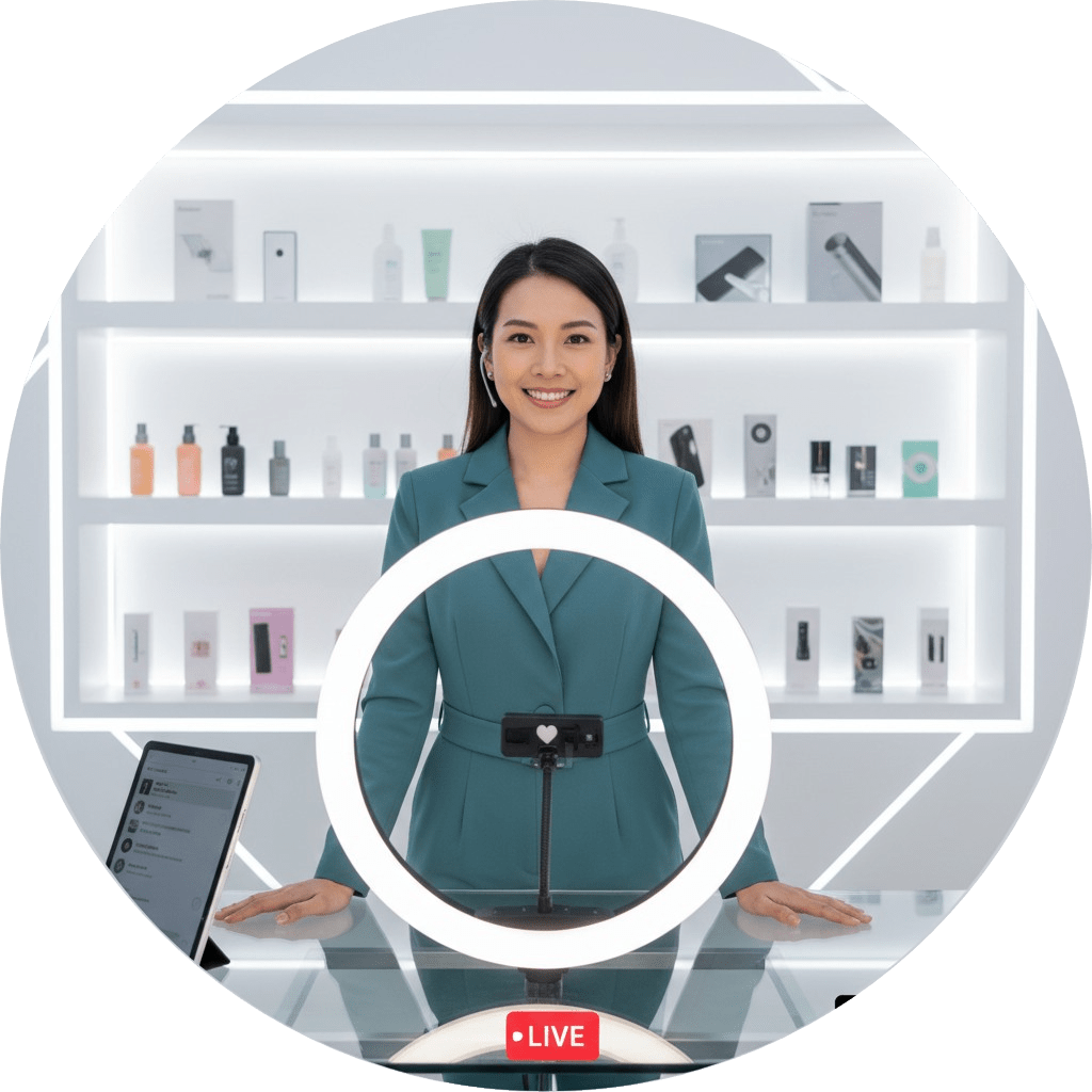 Personal Shopping & Livestream Skills for Professionals – Singaporean livestream retail host.