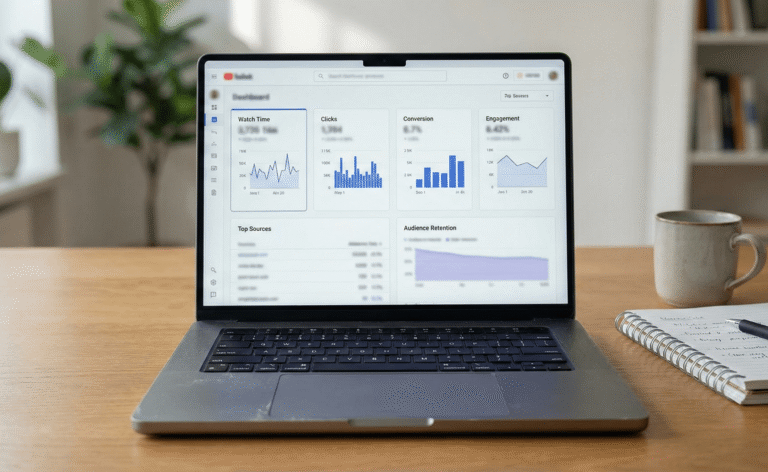 TikTok Shop livestream selling checklist analytics metrics showing watch time, clicks, conversion in a generic dashboard