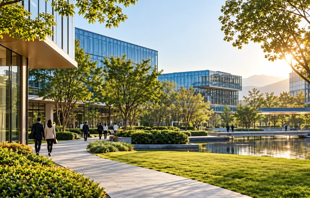 Modern Chinese professional campus environment for leadership study